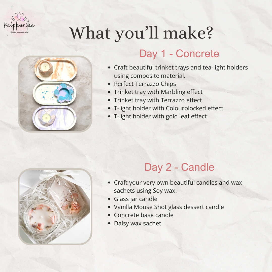 Concrete Art with Candle Making - 2 Day Masterclass