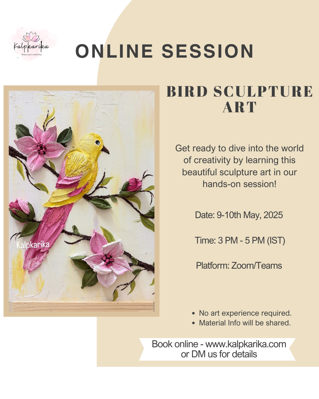 2 Day Bird Sculpture Art (Recorded)