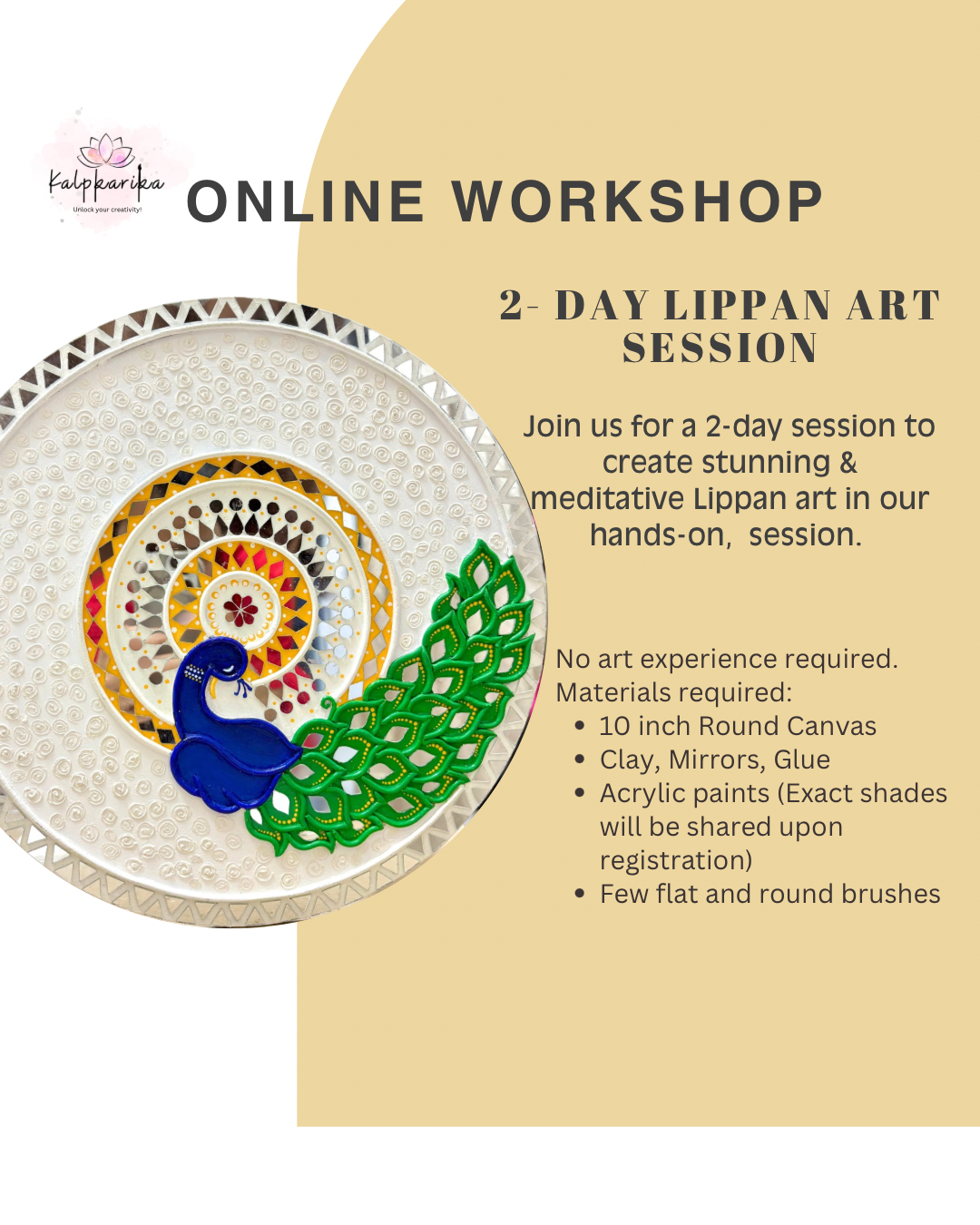 2-Day Peacock Lippan Art Session (Recorded)