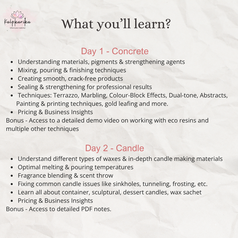 Concrete Art with Candle Making - Masterclass