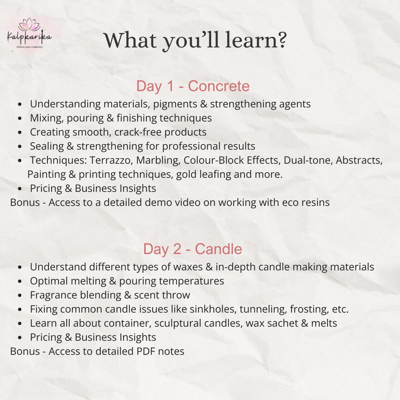 Concrete Art with Candle Making - Masterclass