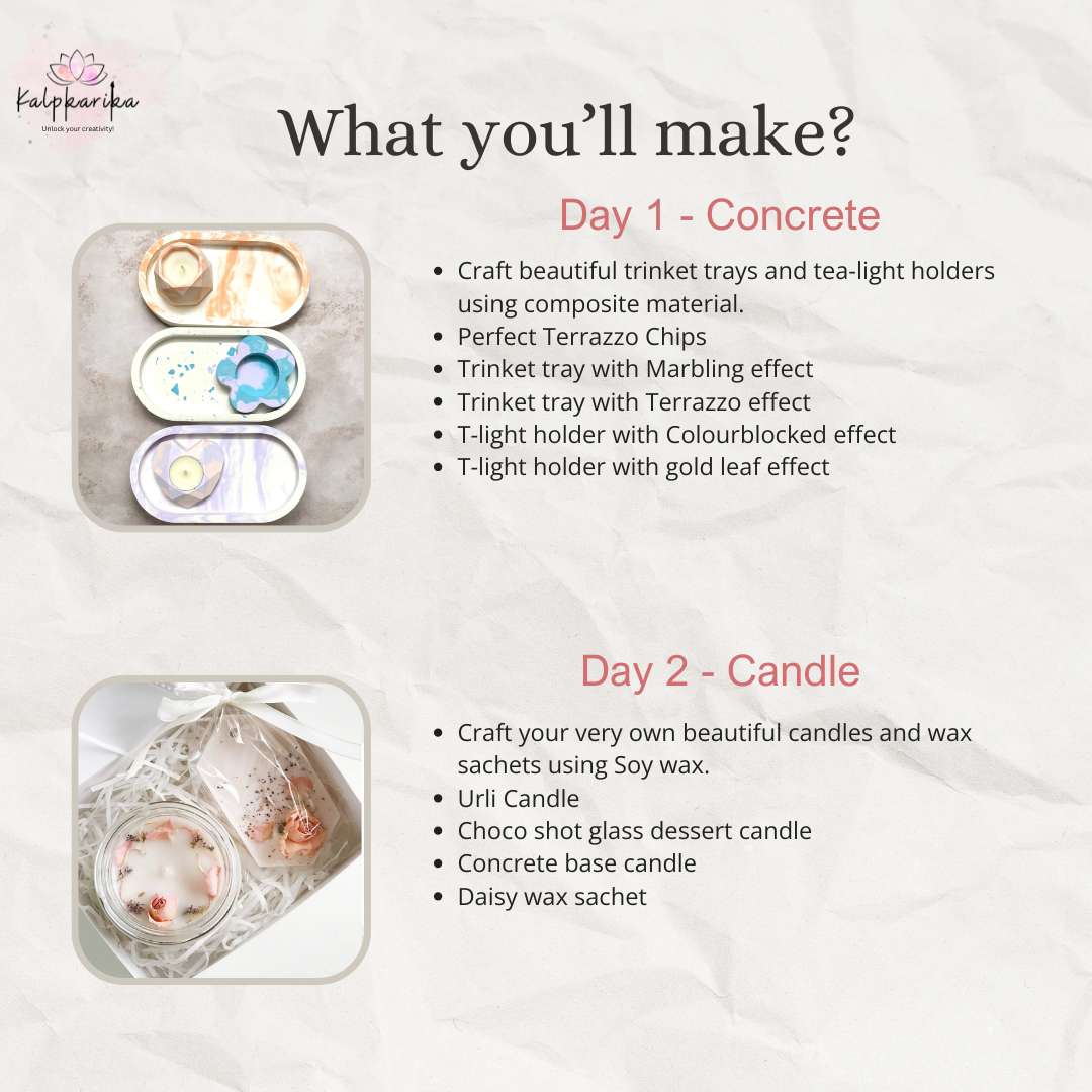 Concrete Art with Candle Making - 2 Day Masterclass (Recorded)