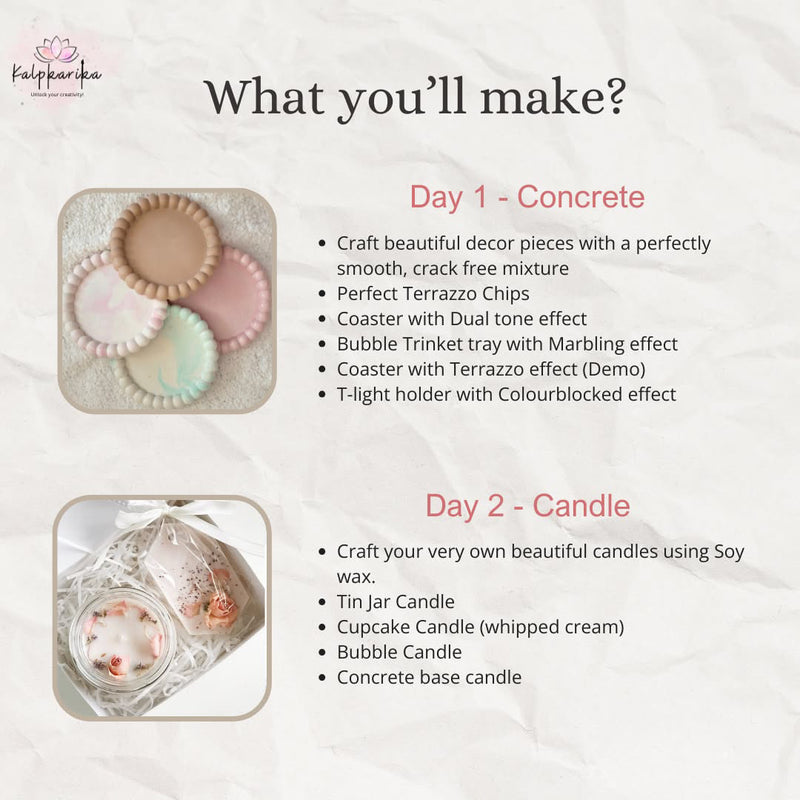 Concrete Art with Candle Making - Masterclass
