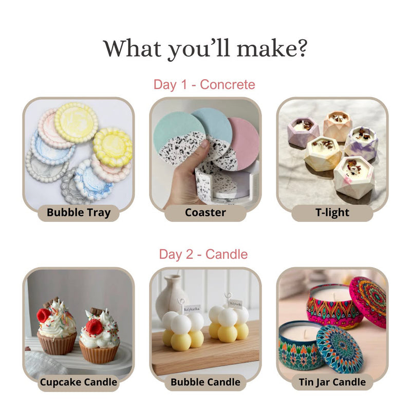 Concrete Art with Candle Making - Masterclass