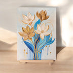 Floral Textured Art - White and Golden Florals (Recorded)