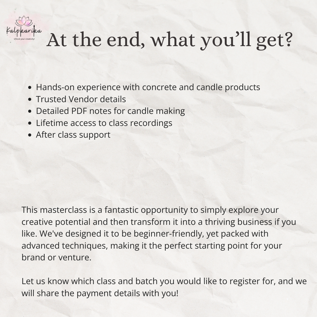 Concrete Art with Candle Making - 2 Day Masterclass (Recorded)