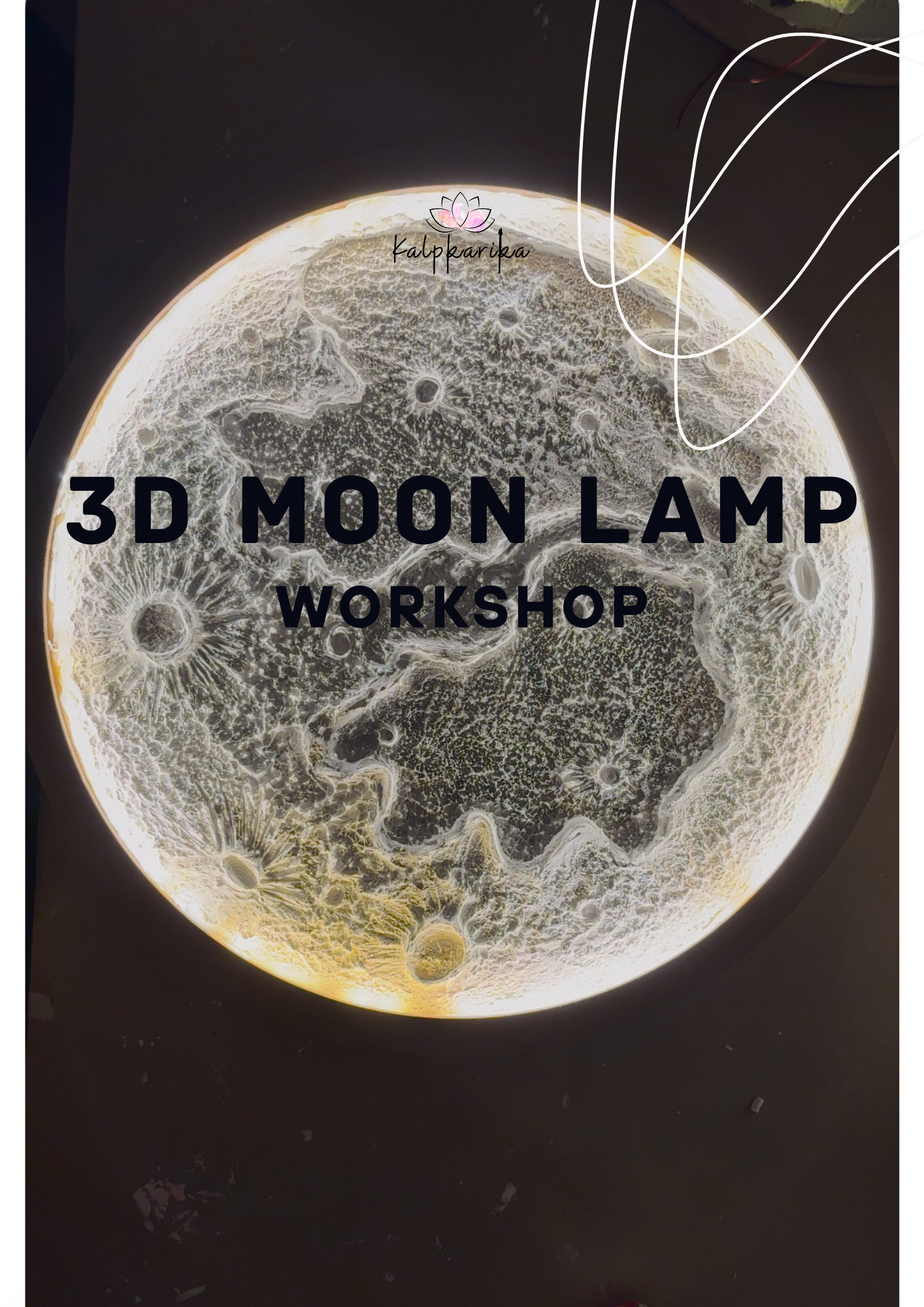 3D Moon Lamp Textured Art - Workshop (Recorded)